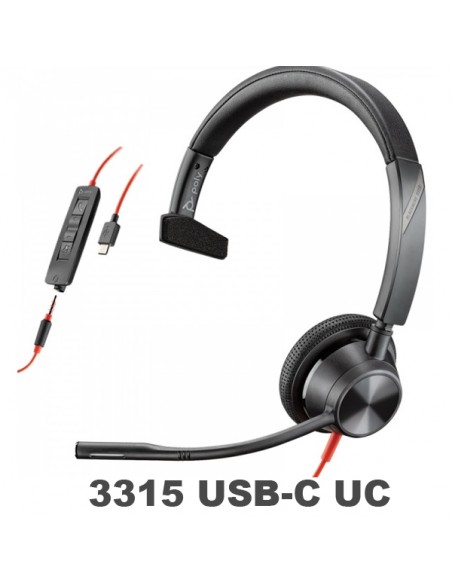 Poly - Plantronics Blackwire 3315 USB-C UC